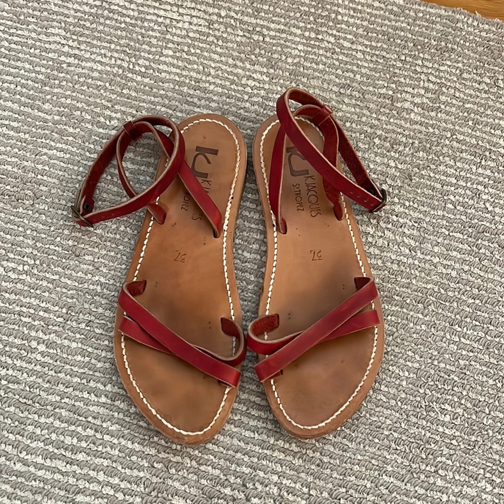 Red Ankle Strap Sandals︱K.Jacques
